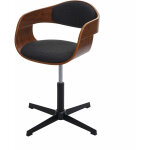 Hhg - chaise de bureau 496, rglable en hauteur, bois courb, aspect noyer, tissu gris fonc