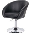 Hhg - chaise de salle � manger 247, fauteuil pivotant, salon, r�glable en hauteur, similicuir noir
