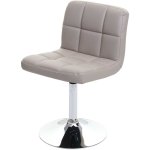 Hhg - chaise de salle � manger kavala, chaise de cuisine, pivotante, simili cuir taupe - gris base chrom�e ...