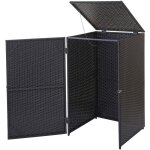 Hhg - enveloppement pour poubelle 254, box pour poubelles, rev�tement, polyrotin 120l, noir