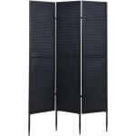 Hhg - paravent de jardin 223, cloison de sparation, mtal 200x121cm, noir