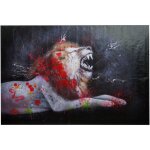 Hhg - peinture  l'huile lion 761, peinture sur toile xl, peinte  la main, 150x100cm