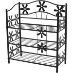 Hhg - tagre / meuble de rangement / range - chaussures / bibliothque genve, mtal, 3 tablettes, h=70cm ...