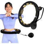 Hhm13 nouveau hula hop noir / or avec aimants et poids + compteur hms