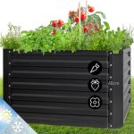 Blumfeldt - blum high grow straight carr potager surlev 100x60x100cm 600l jardinire acier anthracite ...