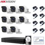 Hikvision video surveillance kit dvr 8 canaux 8 cameras 2 mpx hd 500 gb
