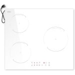 Hobsir plaque induction 3 feux avec prise, blanc table de cuisson �lectrique 60cm, 3500w, fonction boost, ...