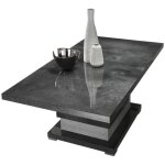 Altobuy - hoffman - table basse  pied central gris aspect pierre