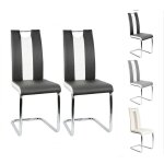Hofuton lot de 2 chaises pour salle  manger - noir blanc