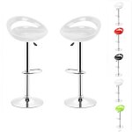 Hofuton lot de 2 tabourets de bar abs pivotant et r�glable en hauteur 55 cm - 75 cm blanc