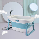 Wyctin - hofuton baignoire pliable pour bébé avec bouchon de vidange facile à ranger bleu Wyctin - hofuton baignoire pliable pour bébé avec bouchon de vidange facile à ranger bleu