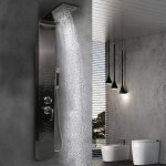 Hofuton colonne douche en acier inox 304 avec mitigeur, panneau douche multifonctionnel 4 fonctions, ... Hofuton colonne douche en acier inox 304 avec mitigeur, panneau douche multifonctionnel 4 fonctions, ...