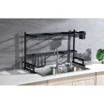 Wyctin - hofuton Égouttoir à vaisselle couverts cuisine rangement inox au dessus du lavabo 85x32x52cm ... Wyctin - hofuton Égouttoir à vaisselle couverts cuisine rangement inox au dessus du lavabo 85x32x52cm ...