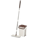 Hofuton lave sol vadrouille nettoyage 360 degrés + seau + 2 tampons marron Hofuton lave sol vadrouille nettoyage 360 degrés + seau + 2 tampons marron
