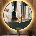 Wyctin - hofuton miroir de salle de bain rond + bord biseaut� poli + anti - bu�e - 60cm