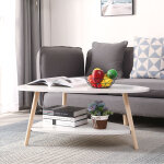 Wyctin - hofuton table basse ovale, tables basses de mode à 2 couches, avec Étagères ouvertes pour le ... Wyctin - hofuton table basse ovale, tables basses de mode à 2 couches, avec Étagères ouvertes pour le ...