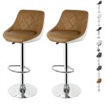 Hofuton tabouret de bar lot de 2 avec sige bien rembourr, 2 design 2 couleurs, tabourets en simili ...