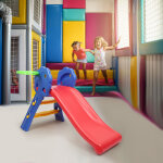 Wyctin - hofuton toboggan enfant pliable en hdpe avec panier de basket, 2 en 1 toboggan avec 2 marches ...