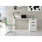Hogar24 - bureau réversible avec commode à deux tiroirs et une porte, couleur blanche, dimensions 138 ... Hogar24 - bureau réversible avec commode à deux tiroirs et une porte, couleur blanche, dimensions 138 ...