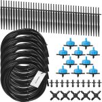 Kit n4 pour l'arrosage du jardin avec raccord en croix et goutteur jaune, dbit 2l / h, 1 set, htb - ...