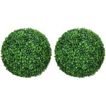 Lot de 2 buis artificiels topiaires artificielles en forme de boule � 40 cm pe vert