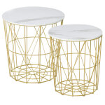Homcom - lot de 2 tables basses gigognes - tables d'appoint rondes encastrables style néo - rétro bicolore ... Homcom - lot de 2 tables basses gigognes - tables d'appoint rondes encastrables style néo - rétro bicolore ...