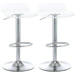 Homcom - lot de 2 tabourets de bar design contemporain assise acrylique et pitement mtal - pivotant ...