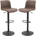 Homcom - lot de 2 tabourets de bar vintage réglable pivotant avec repose - pied pu marron surpiqûre orange ... Homcom - lot de 2 tabourets de bar vintage réglable pivotant avec repose - pied pu marron surpiqûre orange ...