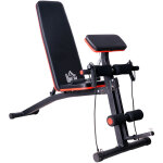 Homcom - banc de musculation pliable inclinable réglable 160l x 53l x 106h cm sangles élastiques + support ... Homcom - banc de musculation pliable inclinable réglable 160l x 53l x 106h cm sangles élastiques + support ...