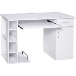 Homcom - bureau informatique multimdia multi - rangements avec tagre tiroir tablette clavier mdf 120 ...