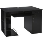 Bureau informatique multimdia multi - rangements avec tagre tiroir tablette clavier mdf 120 x 60 x ...