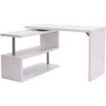 Homcom - bureau informatique table informatique modulable avec biblioth�que adjacente design contemporain ...