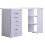 Homcom - bureau informatique table multi - fonctions 3 tiroirs 2 �tag�res dim. 120l x 49l x 72h cm mdf ...
