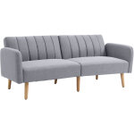 Homcom - canap� convertible 2 places design scandinave dossier inclinable 3 positions pieds bois tissu ...