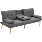 Homcom - canap� convertible 3 places design scandinave inclinaison dossier r�glable 3 niveaux dossier ...