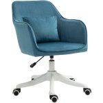 Homcom - chaise de bureau velours fauteuil bureau massant coussin lombaire intgr hauteur rglable pivotante ...