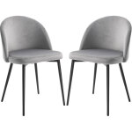 Homcom - lot de 2 chaises de visiteur design scandinave velours