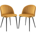 Homcom - lot de 2 chaises de visiteur design scandinave velours