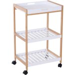 Chariot de service desserte de cuisine à roulettes 2 étagères + plateau amovible bois de pin mdf blanc ... Chariot de service desserte de cuisine à roulettes 2 étagères + plateau amovible bois de pin mdf blanc ...