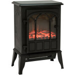 Homcom ? chemin�e �lectrique po�le r�tro 1000 - 2000 w ? simulation flammes led ? puissance r�glable ...