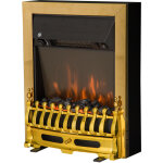 Cheminée électrique style néo rétro thermostat 1000 - 2000 w noir or Cheminée électrique style néo rétro thermostat 1000 - 2000 w noir or