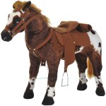 Homcom cheval debout en peluche effets sonores hennissement et galop selle �trier r�nes 85l x 28l x 60h ...