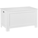 Coffre malle de rangement 81l x 40l x 46h cm mdf blanc