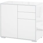 Homcom - commode buffet meuble de rangement 2 tiroirs 2 portes avec étagère 79 x 36 x 74 cm blanc Homcom - commode buffet meuble de rangement 2 tiroirs 2 portes avec étagère 79 x 36 x 74 cm blanc