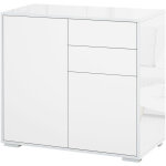 Homcom - commode buffet meuble de rangement 2 tiroirs 2 portes avec tagre 79 x 36 x 74 cm blanc
