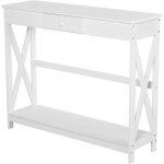 Console style table de drapier no - rtro tiroir + tagre dim. 100l x 30l x 81h cm mdf blanc