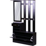 Homcom - ensemble de meubles d'entrée design contemporain : meuble chaussures, miroir et panneau porte ... Homcom - ensemble de meubles d'entrée design contemporain : meuble chaussures, miroir et panneau porte ...