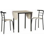 Homcom - ensemble table à manger 3 pièces avec 2 chaises style industriel - table extensible - acier ... Homcom - ensemble table à manger 3 pièces avec 2 chaises style industriel - table extensible - acier ...