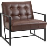 Homcom - fauteuil lounge chesterfield assise dossier capitonns structure mtal noir revtement synthtique ...