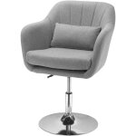 Homcom - fauteuil lounge design grand confort coussins lombaires hauteur r�glable pivotant 360� pi�tement ...